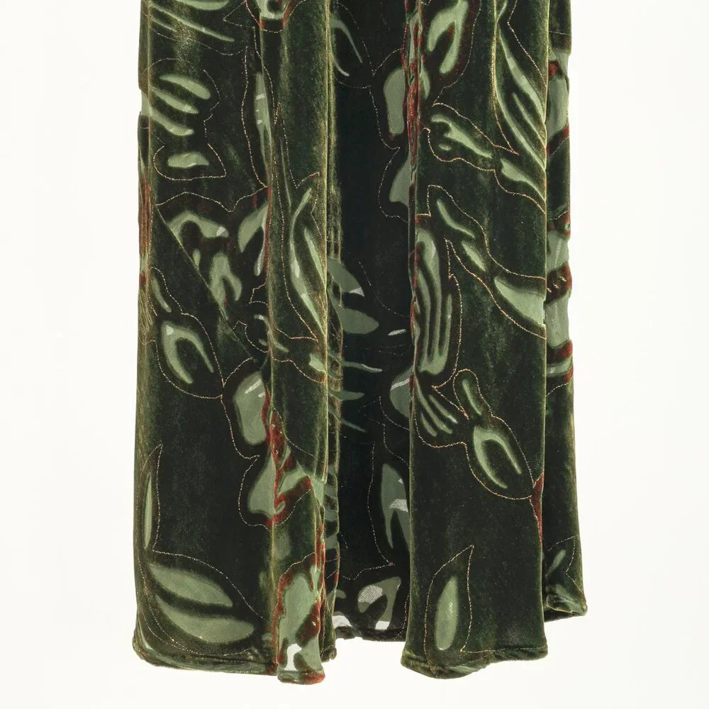 Citron Santa Monica Green Floral-Burnout Velvet Maxi Dress - Picture 5 of 9